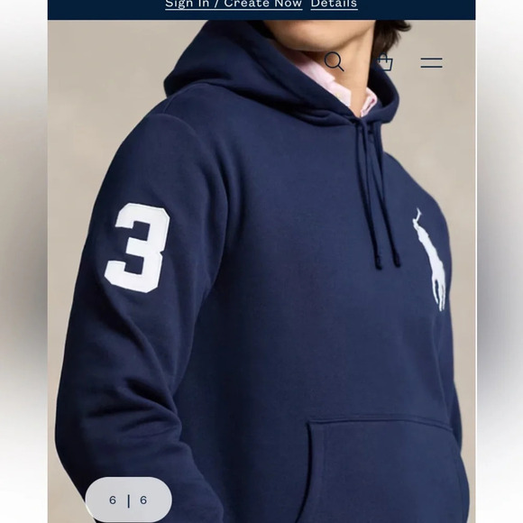 Polo Ralph Lauren Big Pony Fleece Hoodie, Blue Size Large, Preppy, Old Money. - Picture 4 of 16